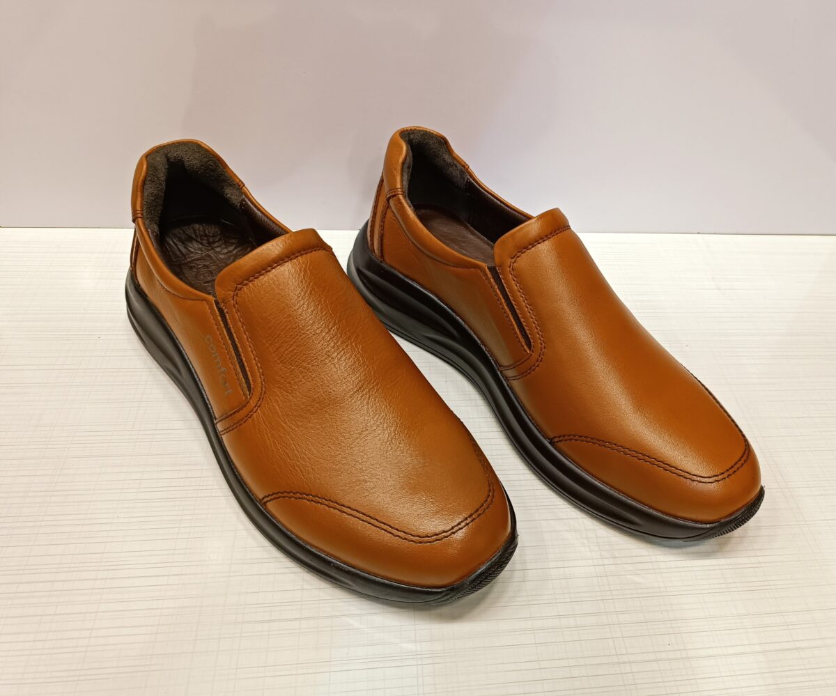 کفش راحتی چرم مدل اسنیچر 1 عسلی