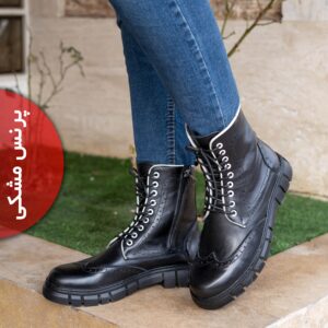 نیم بوت چرم زنانه پرنس